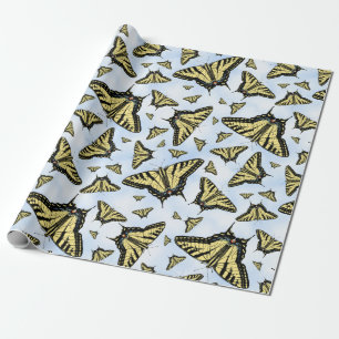 Sydvästra Gulten Swallowtail Butterflies Mönster Presentpapper