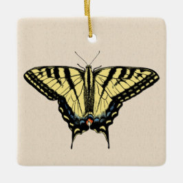 Sydvästra Gulten Swallowtail Butterfly Julgransprydnad Keramik