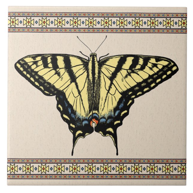 Sydvästra Gulten Swallowtail Butterfly Kakelplatta (Framsidan)