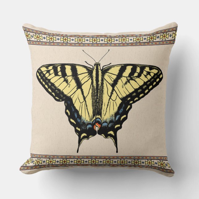 Sydvästra Gulten Swallowtail Butterfly Kudde (Framsida)