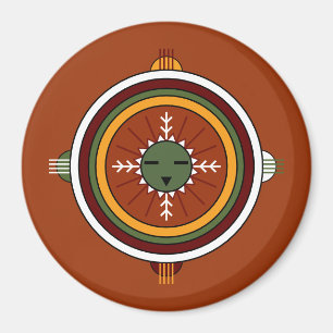 Sydvästra Hopi Native American Tribal Sol Ansikte Magnet