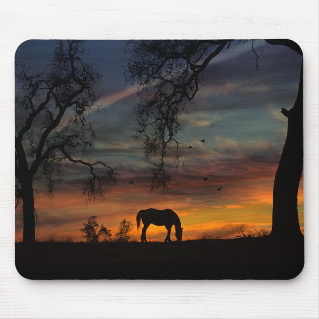 Sydvästra Horse och Sunset Mouse Pad Musmatta (Framsidan)