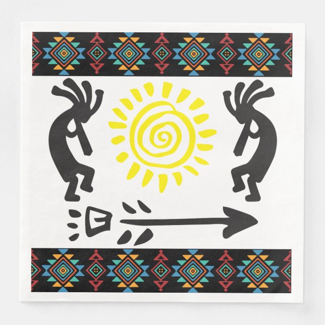 Sydvästra Indian Kokopelli Pappersservett (Framsida)