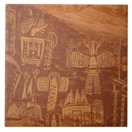 Sydvästra indianpetroglyfer kakelplatta