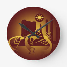 Sydvästra Kokopelli i Burgundy och Guld