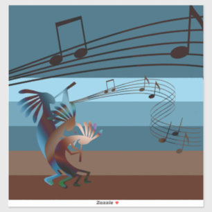 Sydvästra Kokopelli Music 14 tum Klistermärken
