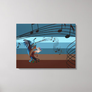 Sydvästra Kokopelli Music Wrapped Canvas