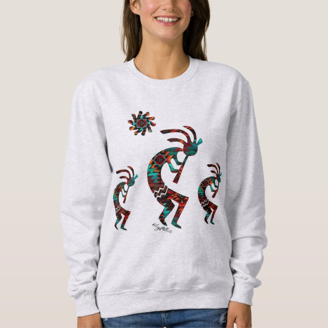 Sydvästra Kokopelli som spelar Flute T-Shirt (Framsida)