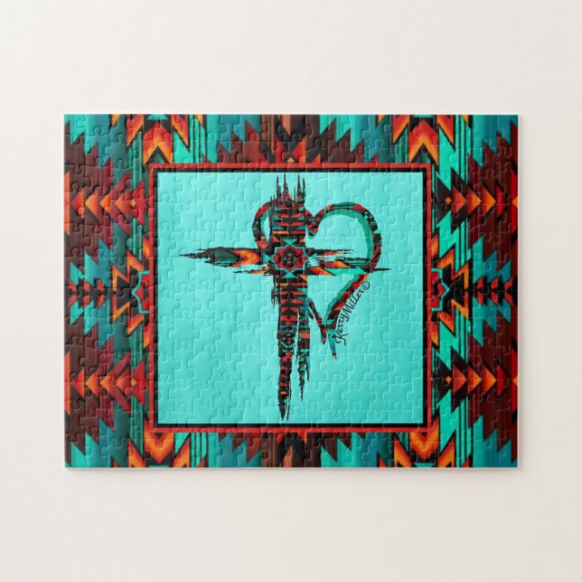 Sydvästra Kor & Heart Jigszle Puzzle Pussel (Horisontell)