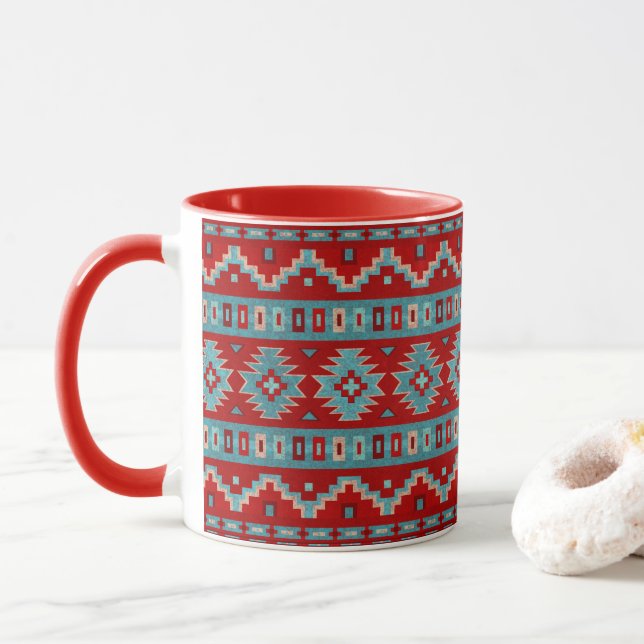 Sydvästra Mesas Turcouise & Red Mugg (Med munk)