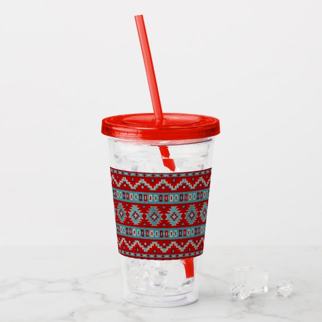 Sydvästra Mesas Turcouise & Red Take Away Mugg (Framsida Ice)