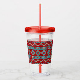 Sydvästra Mesas Turcouise & Red Take Away Mugg