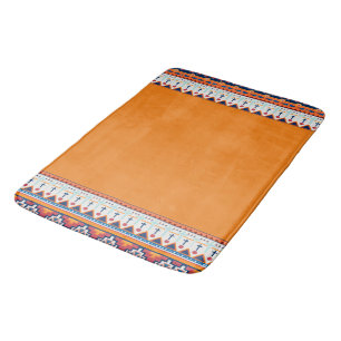 Sydvästra Mönster Boho Rustic Orange & Blue Badrumsmatta