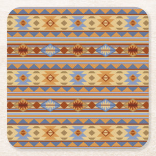 Sydvästra Mönster Design Rust Grått Guld Underlägg Papper Kvadrat