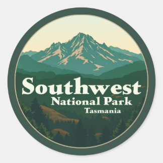 Sydvästra nationalparken Tasmania Runt Klistermärke