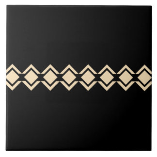 Sydvästra Native American Geometric Black och Tan Kakelplatta