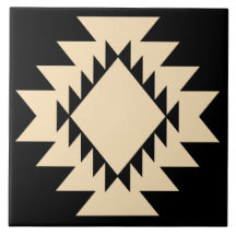 Sydvästra Native American Geometric Black och Tan