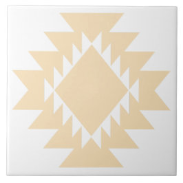 Sydvästra Native American Geometric White och Tan Kakelplatta