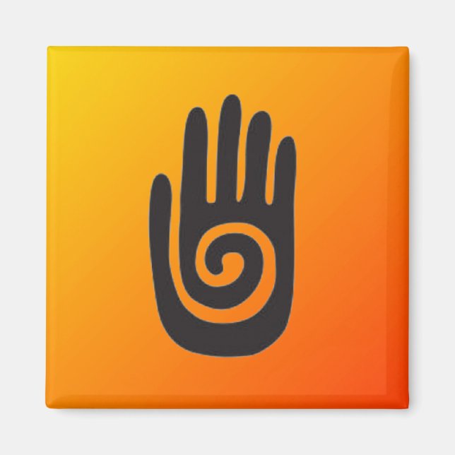 Sydvästra Native American Hand Symbol Magnet (Framsidan)