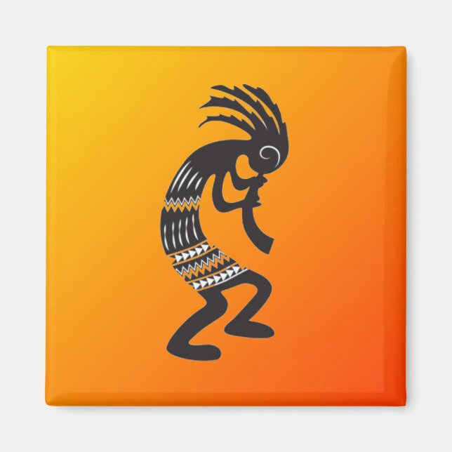 Sydvästra Native American Kokopelli Magnet (Framsidan)