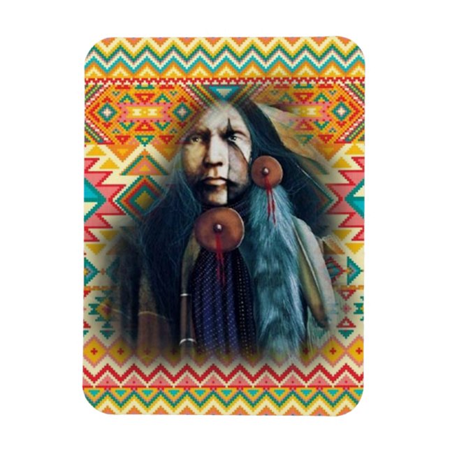 Sydvästra Native American Modig Magnet (Vertikal)