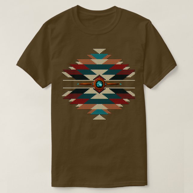 Sydvästra Native American Sunburst 2  T Shirt (Design framsida)