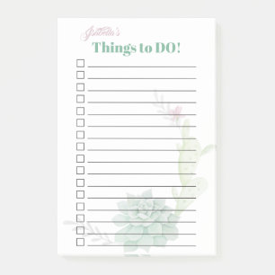 Sydvästra Prickly Pear Cactus Sak to Do Post-it Block