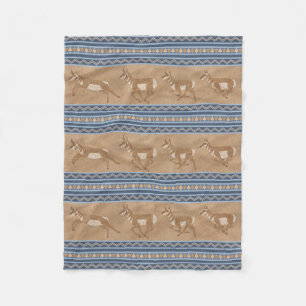 Sydvästra Pronghorn Antelopes Blue Gräns Small Fleecefilt