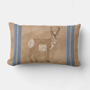 Sydvästra Pronghorn, stående Antelope Blue Gräns Lumbarkudde