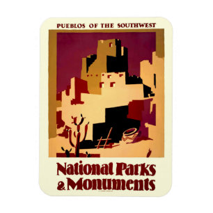 Sydvästra Pueblos WPA National Parker Poster Magnet