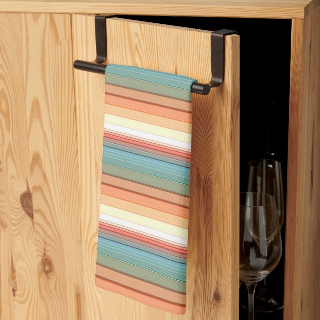 Sydvästra Ränder Matt Färg Kökshandduk (Thirds Fold)