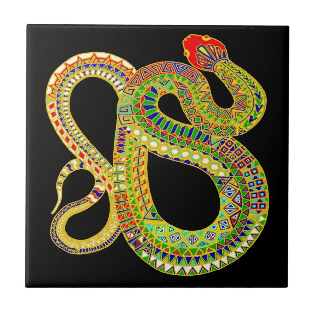 Sydvästra Rattlesnake Tile Kakelplatta (Framsidan)