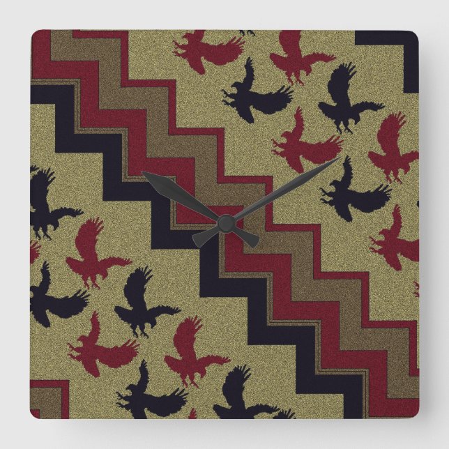 Sydvästra Retro Fyrkantig Klocka (Framsida)