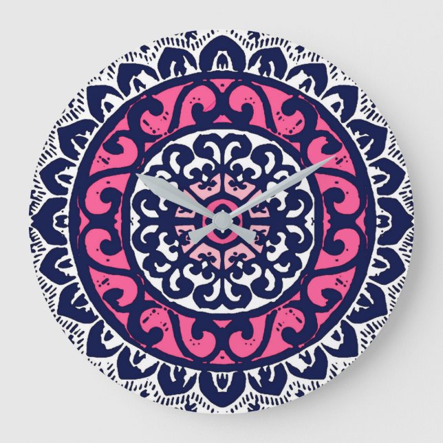 Sydvästra Sol Mandala, Fuchsia, flottan och vit Stor Klocka (Framsida)