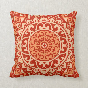 Sydvästra Sol Mandala, Orangen Coral Kudde