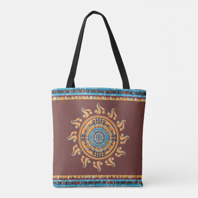 Sydvästra Sol Mandala Tote Bag Tygkasse (Baksida)