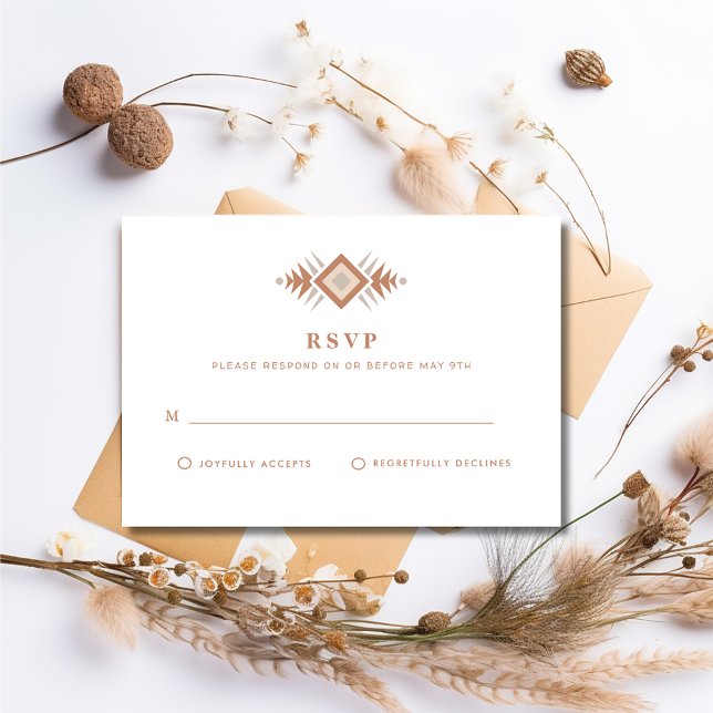 Sydvästra sommarDesert Bröllop OSA Kort (Southwestern Summer Desert Wedding RSVP Card)