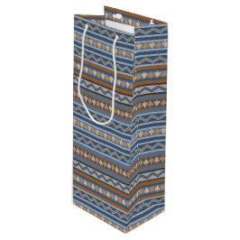 Sydvästra Stil Blue och Brown Geometric Mönster