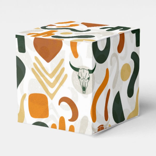 Sydvästra stil cactus bull skallcowboyhatt presentaskar (Framsidan Sidan)