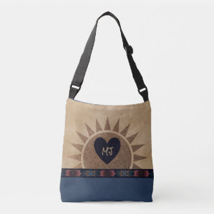 Sydvästra Stil monogrammed Tote Bag w/Heart Axelväska