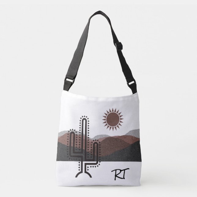 Sydvästra Stil Tote Bag med berg och aktus Axelväska (Framsida)
