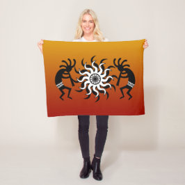 Sydvästra Sunset Kokopelli Tribal Desert Sol Fleecefilt