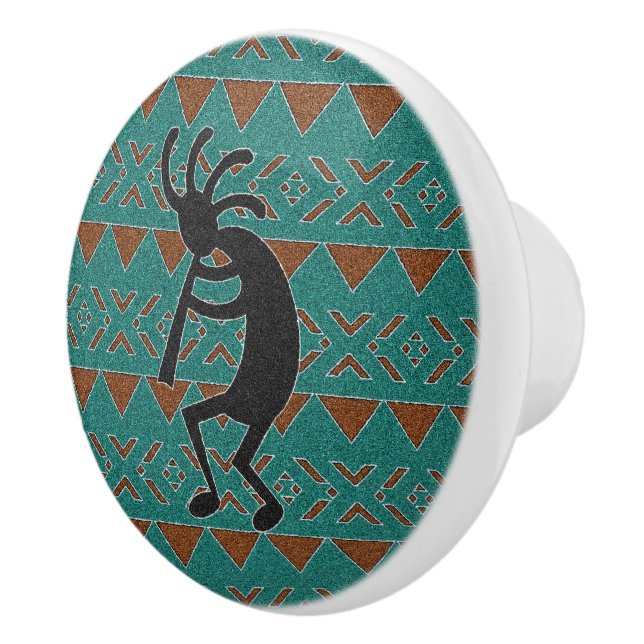 Sydvästra Turquise Kokopelli Ceramic Knob Knopp (Höger)