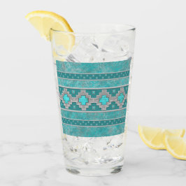 Sydvästra Turquise Mönster Glaskopp
