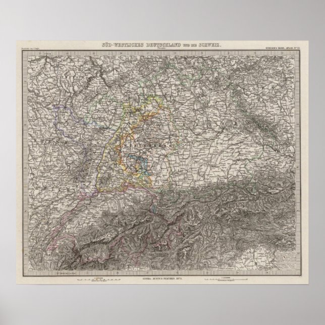 Sydvästra Tysklanda och Schweiz Poster (Framsidan)