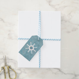 Sydvästra vinter Snowflake Blue and White Presentetikett