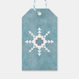Sydvästra vinter Snowflake Blue and White Presentetikett