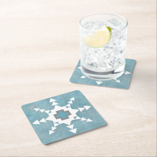 Sydvästra vintergeometriska snöflaksdesigner underlägg papper kvadrat