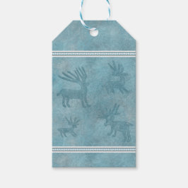 Sydvästra vintern Hjort och Gräs Blue Presentetikett