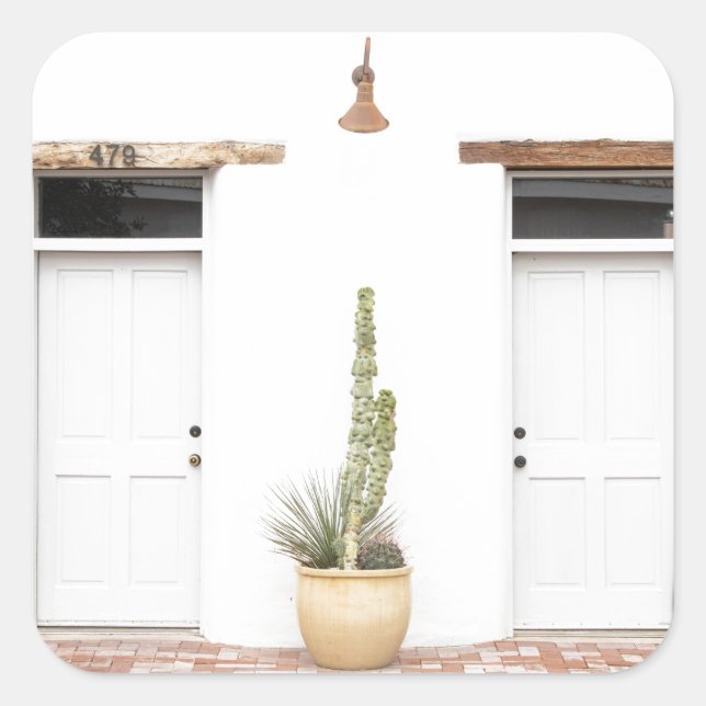 Sydvästra vita posten fyrkantigt klistermärke (Framsida)